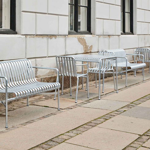 Palissade Garden Table Hot Galvanized 82.5x90cm